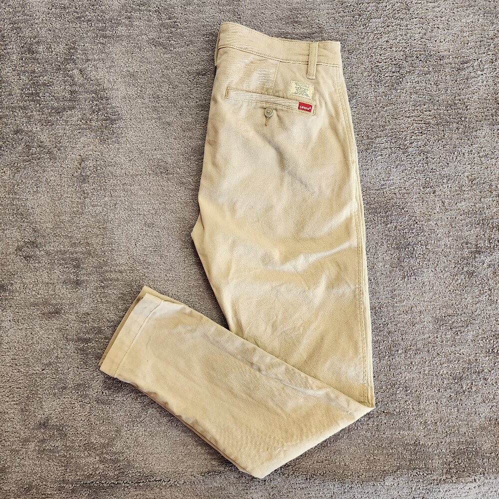 Levis XXChino Slim Taper Khaki Tan Beige Pants Mens 32x32 (32x31) Casual Stretch